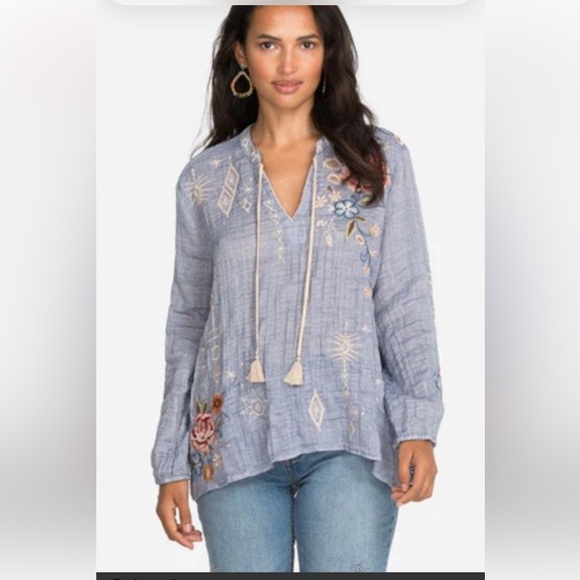 NWT! Johnny Was XL Umoya effortless scarf back blouse. - Picture 4 of 13